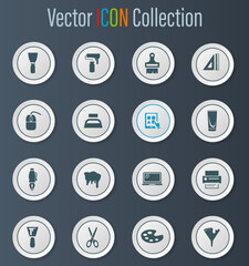Art tools icons set