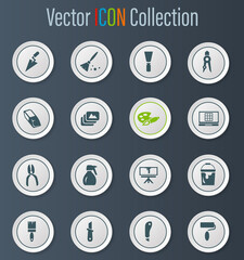 Art tools icons set