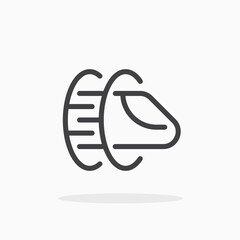 Hyperloop icon in line style. Editable stroke.
