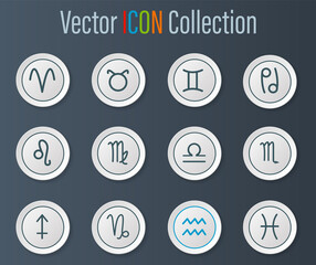 Zodiac icon set