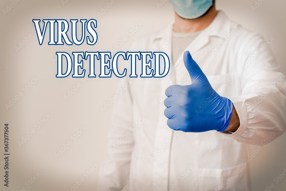 Poster text sign showing virus detected. business photo text a computer program used to prevent and remove 
