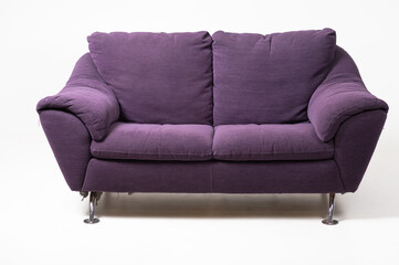 purple sofa isolated on white