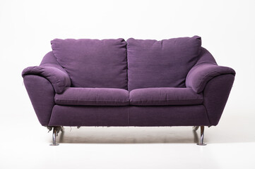 purple sofa isolated on white