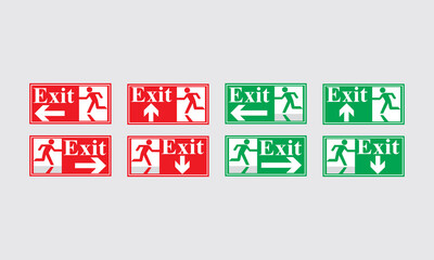 Exit sign template, Exit sign vector template, Exit sign vector logo, illustration design. exit sign design.