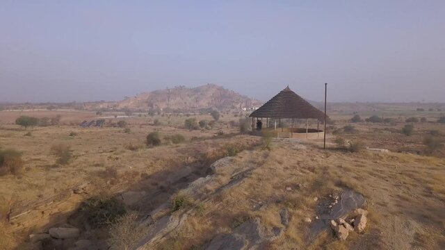 Barren Lands In A Foggy Environment In Rajasthan India During Daytime - Wide Shot