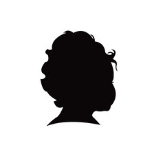 a baby girl head silhouette vector