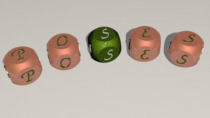 combination of POSES built by cubic letters from the top perspective, excellent for the concept presentation. illustration and set