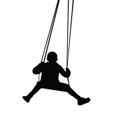 a child swinging body silhouette vector