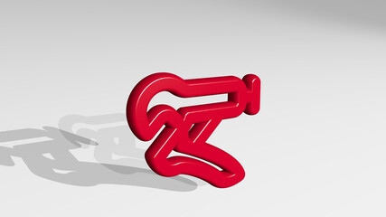 tools slip joint pliers from a perspective with the shadow. A thick sculpture made of metallic materials of 3D rendering. illustration and background