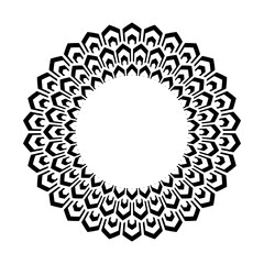 Abstract decorative geometric circle design element.
