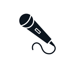 Microphone icon vector logo design template
