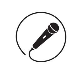 Microphone icon vector logo design template