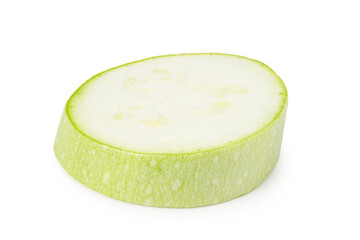 slices of zucchini isolated on white background