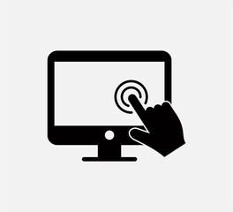 Monitor icon vector logo design template