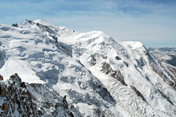 Fototapeta na wymiar Mont Blanc from the top of the Aiguille du Midi.