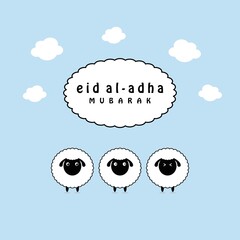 the sacrificial lamb of Eid al-adha mubarak