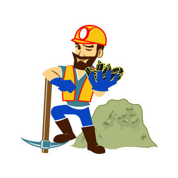 Cartoon character illustration of a miner