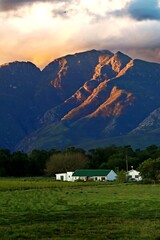 Farmhouse at the base of the outeniqua mountains in George, Western Cape of South Africa