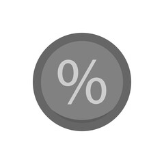 Percent sign vector icon isolated on white background. Vector illustration.