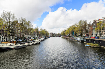 Streets, canals and architecture of Amsterdam. Netherlands