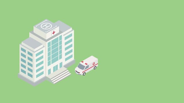 Hospital infographic design. Animation. text can be written on the side. Transparent video. alpha