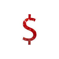 dollar sign strawberry sign on white background