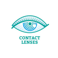 Eye icon with contact lens  - vector illustration
