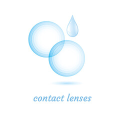 Contact lens and droplet - vector illustration