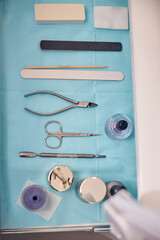 Set of sterile instruments for nails treatment