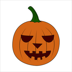 Jack o Lantern pumpkin doodle vector for  Halloween postcard 