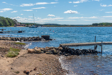 Sunny beach at island Galto in Sweden