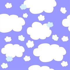 Obraz premium clouds on a blue background, seamless pattern vector drawing