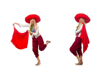 Woman toreador isolated on white