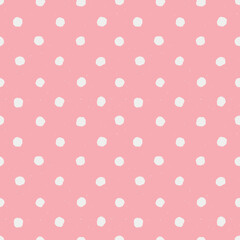 pastel pink and off white medium polka dot candy grunge seamless pattern great for branding and packaging design