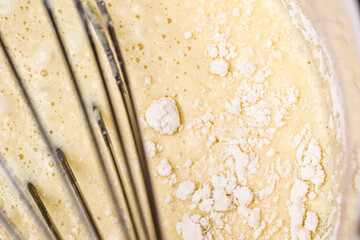 closeup of flour mixture