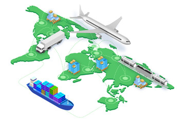 Global logistics concept - 3d rendering