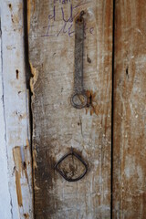 old wooden door, wooden door of village house,