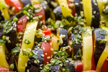Ratatouille Diet Vegetarian Vegan Food - A traditional French Provencal vegetable dish, raw...