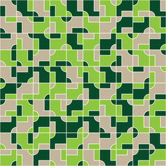 Intricate geometrical tiles vector seamless pattern design