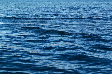 Blue sea surface with waves. The seascape is beautiful. Background