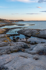 Pale evening sunlight at the cliffs