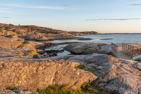 Bathing site at Orust in summer evening