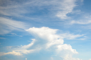 beautiful sky with different shades of blue with nice white clouds