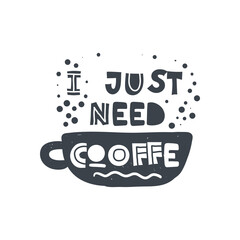 Hand-drawn lettering in sloppy style. Scandinavian doodles. Vector isolated motivation illustration