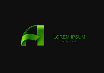 Letter A stylized vector template design emblem logo, Business technology universal idea, Vector illustration Eps 10