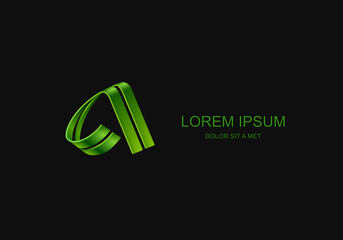 Letter A stylized vector template design emblem logo, Business technology universal idea, Vector illustration Eps 10