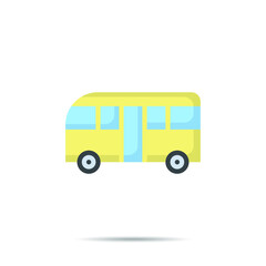 Bus icon line flat style  vector illustration 