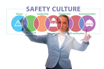 Businesswoman in safety culture concept