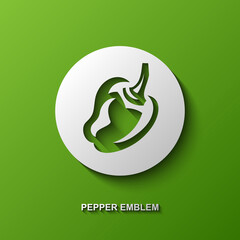 Fototapeta premium Logotype in the form of pepper, Vegetable, Stylized business logo idea, Vector illustration Eps 10