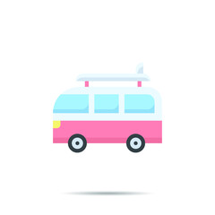 Van  icon flat style vector illustration 